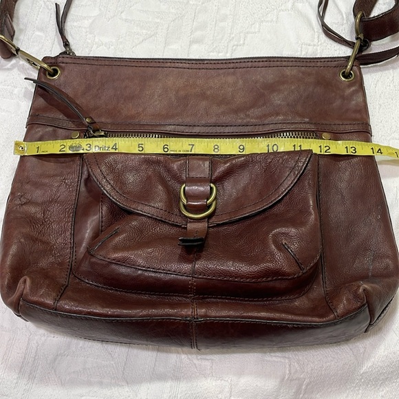 Vintage Fossil Sasha Brown Genuine Distressed Leather Bag Purse Crossbody ZB2987 - Picture 13 of 16